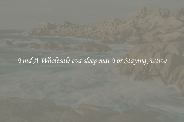 Find A Wholesale eva sleep mat For Staying Active