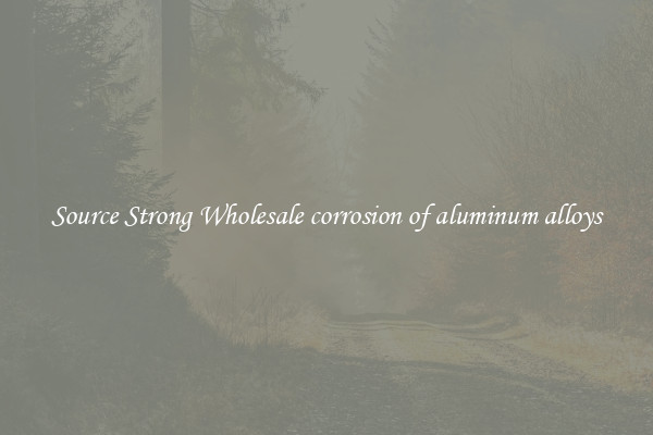 Source Strong Wholesale corrosion of aluminum alloys