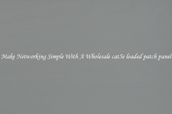 Make Networking Simple With A Wholesale cat5e loaded patch panel